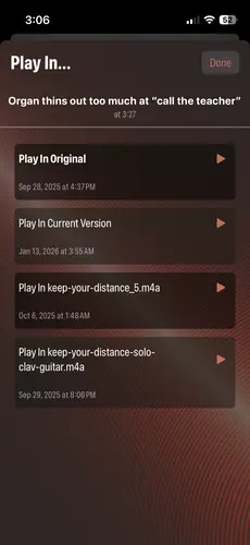 Revision management in the Mixen app from Mastfrog, LLC