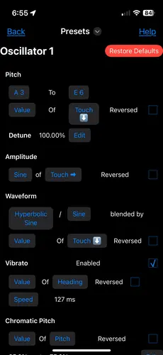 Theriphone app settings